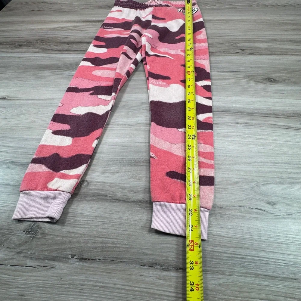 Justice‎ Pink Camo Joggers Sweatpants Girls Size M 10 Drawstring Waist